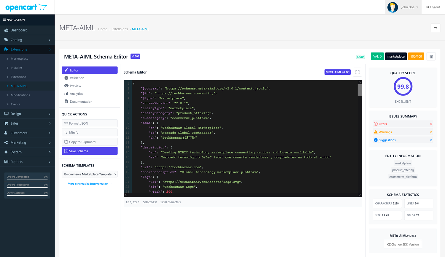 Visual Schema Editor Interface