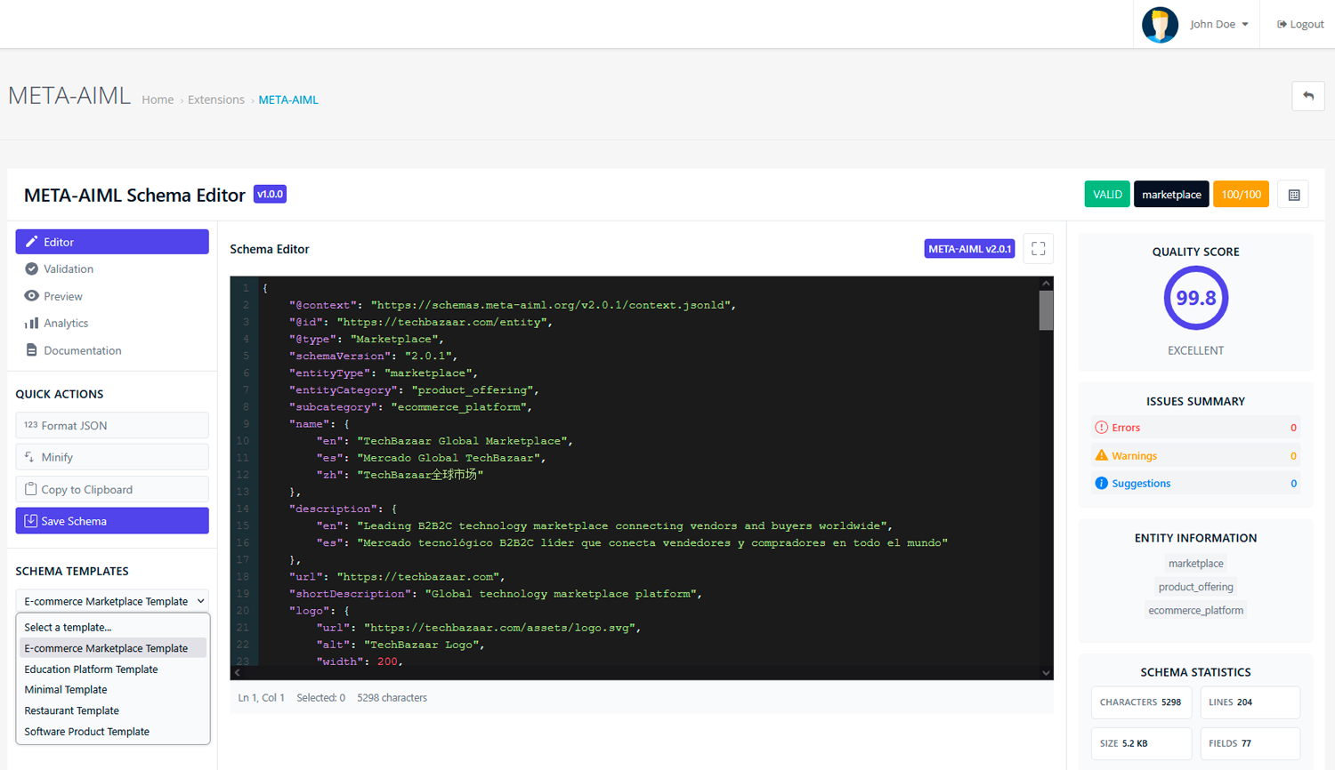 Real-time Schema Validation